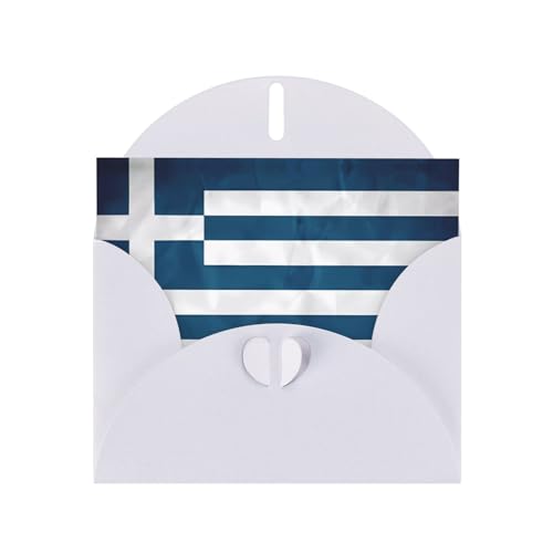WZYCWB greek flag Printed White Pearlescent Paper Holiday Card with Envelope. Suitable for birthday wishes wedding congratulations and condolences.