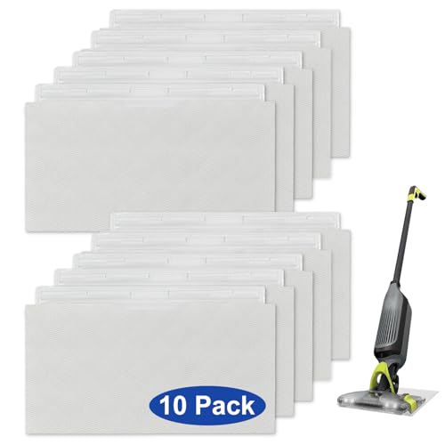 10 Pack Vac Mop Replacement Pads for Shark VACMOP VM252 VM200 VM190 VM250 VM251 VM200C VM252C QM250 VC205 Vac Mop Pads Refills, Disposable Shark Vacmop Pads Cordless Hard Floor Vacuum Mop Pads Refill
