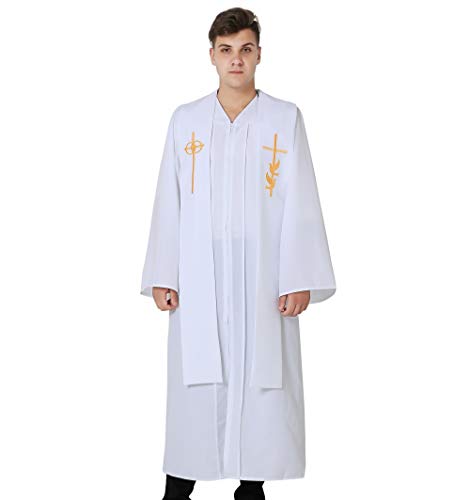 IvyRobes Pastor Wedding Stoles With Rings/Dove Embroidery 110" Long2