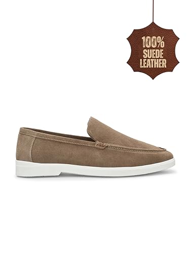 Image of Men Classic Suede Leather Loafers - Cushioned Comfort, Durable Sole & Everyday Luxury