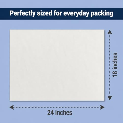 Image of BOX USA Packing Paper Sheets 24 x 18 (1600 Sheets, 50 lb) - Newsprint Paper for Shipping, Storage and Moving Supplies, White