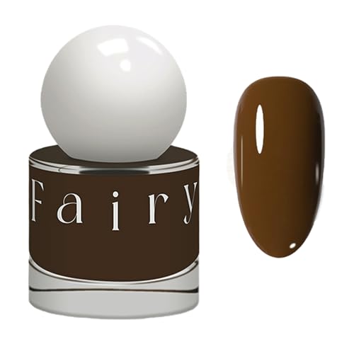 Brown Nail Polish - Coffee Neutral Nail Polish Quick Dry - Long Lasting Dark Nude Nail Varnish - High Glossy Water Based Chocolate Nail Varnish - No Need Cure for Autumn DIY Home Manicure