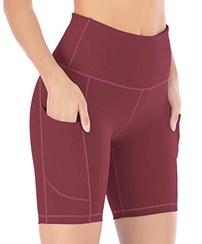 IUGA Yoga Shorts for Women Workout Shorts Tummy Control Running Shorts with Side Pockets
