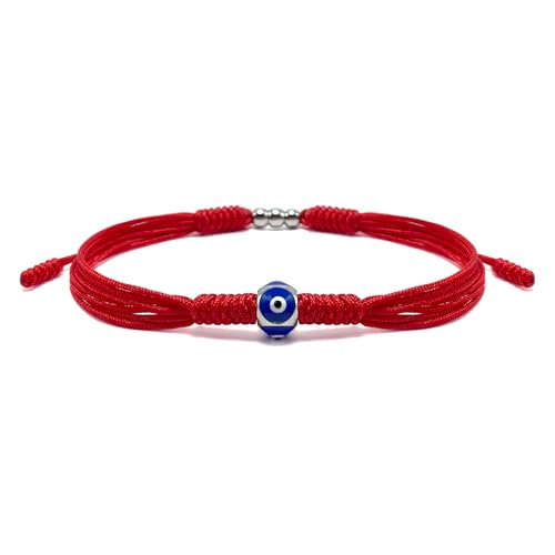 Evil Eyes Bracelet, Adjustable Red String Talisman Amulet, Lucky and Protection, Handmade Braided Kabbalah String Of Fate, Surfer Rope Cord Thread for Men, Women, Friendship (Evil Eyes)