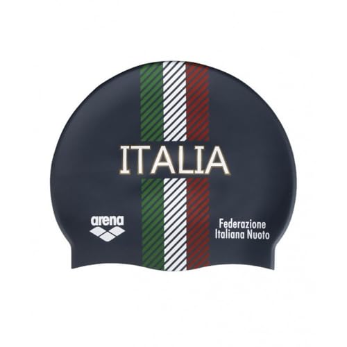 Gorro de Natación Silicona Impermeable Italia Arena Fin Tricolor Azul Talla Única para Adulto 005847700