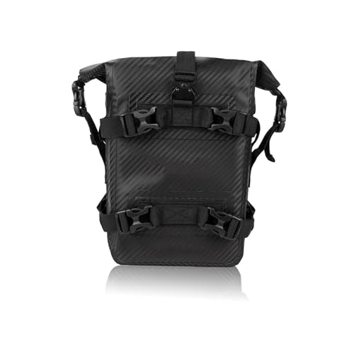 Sacoche arrière de moto 5L en carbone étanche pour barres de sécurité et réservoir