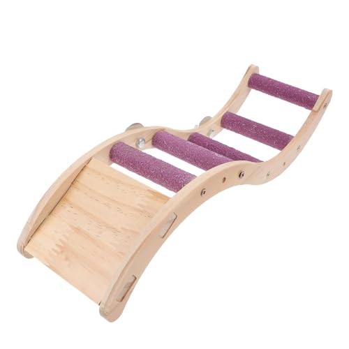 HEMOTON Parrot Climbing Ladder Toy Wooden Design for Quaker Parrots Cockatiels Pink Parakeets Small Birds