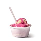 Fit Meal Prep 250 Pack 2 oz White Disposable Plastic Cups and 3 Inch Tasting Spoons - Portion Food Samplers for Restaurants Catering Party Appetizers Souffle Dressings Ice Cream Desserts