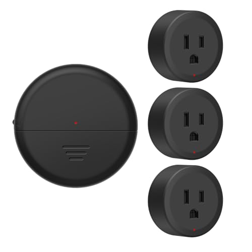 Greencycle Black Wireless Motion Sensor Outlet 3 Plugs,Auto On/Off Switch