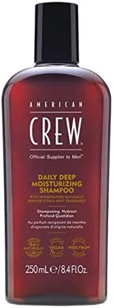 Shampoo for Men by American Crew, Daily Deep Moisturizer, Naturally Derived, Vegan Formula, Citrus Mint Fragrance, 8.45 Fl Oz