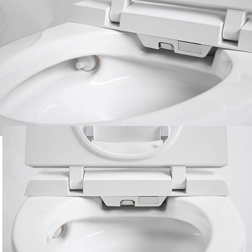 BWE Modern One-piece Bidet Toilet Seat, Tankless Smart Toilet With Bidet Built In, Elongated Toilet with Auto Flush, Auto Open & Auto Close,Heated Seat, Warm Water and Dry, Wireless Remote Control