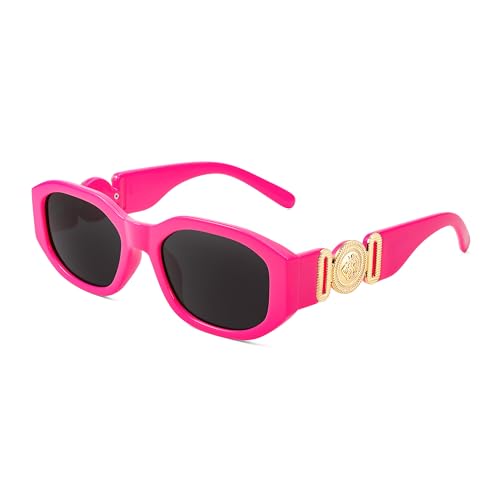 Image of FEISEDY Retro Trendy Rectangle Sunglasses Women Men Narrow Shades B2322 | |Vintage Shades |UV400 Protection |Blocks Glare |Women & Men |Comes With A Storage Case