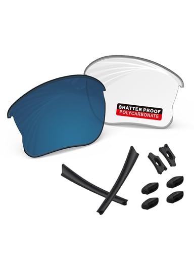 Image of PRO+ Polycarbonate Replacement Lenses & Rubber Kits /Nose Pads for Oakley Flak Series Sunglasses