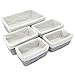 Juvale Wicker Nesting Baskets with Cloth Lining - 5-Pack Gray Rectangular Set - Stackable Storage Bins & Lined Baskets for Organizing Pantry, Closet
