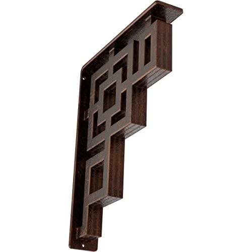 Ekena Millwork BKTM02X10X12TERACO Metal Bracket, 2" W x 10" D x 12" H, Antiqued Copper