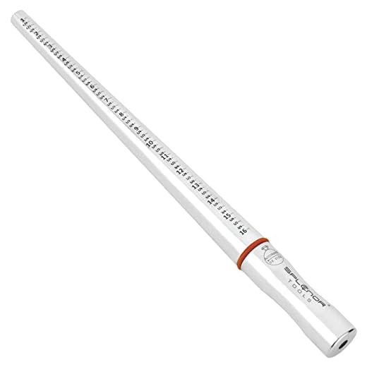 Splenor Tools 13" Solid Stainless Steel Un-grooved Ring Mandrel - for Measuring & Forming Rings - Jewelry Making Tool - Ring Sizer - Size (US 1-16)