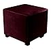 XGANGM Quadratisch Hockerbezug Samt Stretch S/M/L Hocker Bezug Ottoman Covers Elastischem Boden Maschinenwaschbar Ottoman Schonbezug für Fußhocker Wohnzimmer,Fuchsia,S