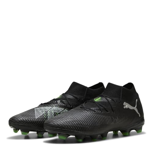 Puma - Future 8 Pro FG/AG, Zapatillas de fútbol Unisexo, Puma Black-Puma Silver-Fluo Green,