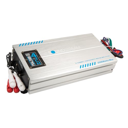 Soundstream PSA4.2500D 4-Channel Waterproof Marine Amplifier – 2500W Max Class D Amp | Boat, ATV, UTV, Motorcycle & Powersports Audio System | Marine-Grade Performance