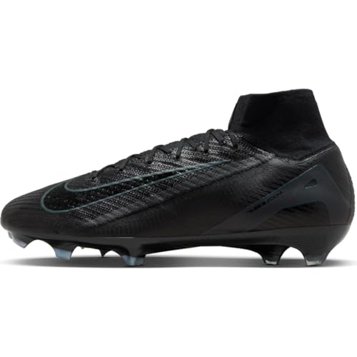 Nike Mercurial Superfly 10 Elite FG High-Top Soccer Cleats (FQ1454-002, Black/Deep Jungle/Black) Size 7