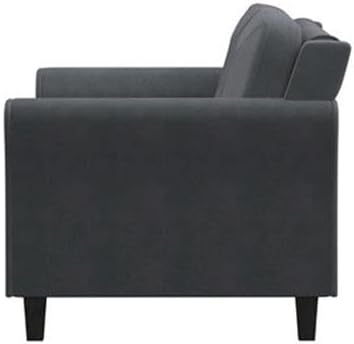 Miniatura 5 de Hawthorne Collections Sofá biplaza de tapicería duradera de microfibra de fácil montaje de transición en gris oscuro