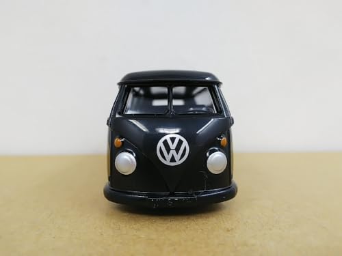 Siku VW T1 Transporter Custom 1:50 Metal/Plástico Negro/Naranja miniatura 2