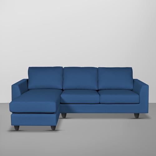 Image of BRAXTON Damian LHS 4 Seater L Shape Sofa Set for Living Room (Blue Sofa Fabric) Premium Fabric Sofa