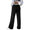 Dofaoo-Womens-Pants-with-Pockets-Winter-Wide-Leg-Sweatpants-Elastic-Waist-Drawstring-Pants Dofaoo Womens Pants with Pockets Black Sweatpants for Women Plus Size Long Pants Winter Black XL