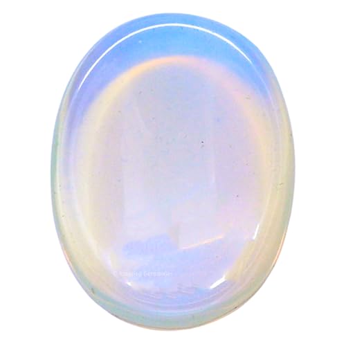 Image of Amazing Gemstone Opalite Worry Stone Crystals and Healing Stones - Worry Stones for Stress Relief Gifts - Piedra Crystal Fidget for Meditation,Relaxation - Unique Stocking Stuffers and Birthday Gifts