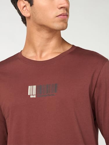 Image of Bewakoof Men's 100% Cotton Graphic Print Regular Fit Full Sleeve Round Neck T-Shirt | Tshirt for Men Cotton| Casual Wear | Street Wear