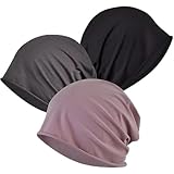 poraceous 3 Pezzi Turbante, Turbante Donna, Cappello in Cotone Chemio, Copricapo Chemioterapia Unisex, Chemo Headscarf Leggero Traspirante, per Chemio in Caso Cancro Perdita di Capelli