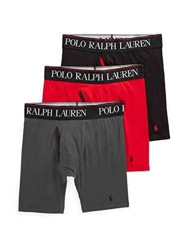 Image of POLO RALPH LAUREN Men's Underwear Boxer Briefs Pack, 3-Pack, 4D Flex Cooling Microfiber Underwear, Wicking Boxer Briefs