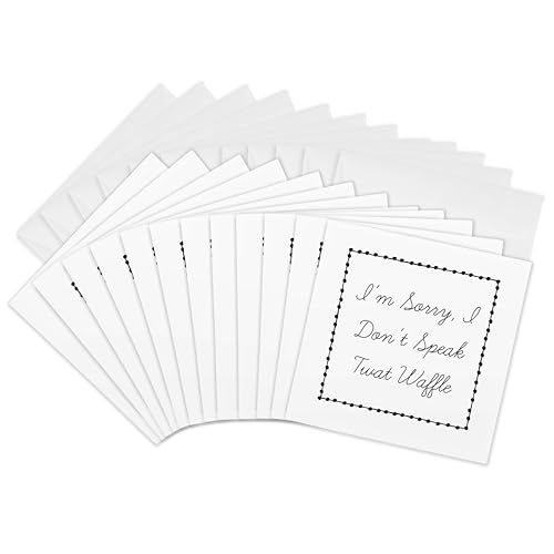 Cartes de vœux Im Sorry I Don't Speak Twat Waffle lot de 12 formats 15,2x15,2 cm 3dRose