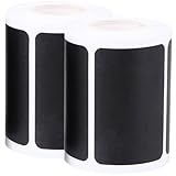 WOONEKY Etiquetas Adhesivas Negras para Frascos, 2 Rollos 200 Pegatinas Multifunción de Pvc, Etiquetas Compactas para Contenedores y Accesorios de Botella, Ideales para Cocina