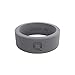 QALO Men's Basic & Flat Silicone Ring, Grey (Size 9) - Men’s Silicone Wedding Band - Breathable Comfort Fit Silicone Rings for Men - Durable Rubber Engagement Rings for Him - 8mm x 2mm