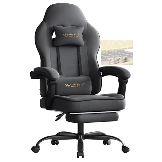 WOLTU Silla Gaming Ergonómica, Silla Escritorio con Reposabrazos y Soporte Lumbar, para Oficina y Estudio, Asiento Elastico, Estructura Metal, Tela Sintética, Gris, GS10gr