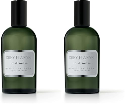 Geoffrey Beene, Grey Flannel, Eau de toilette pour Homme Senteur Boisée et Orientale, Fragrance Chyprée Verte Unique, Authentique et Sophistiqué, Avec trois notes de parfum, 120 ml (Lot de 2)