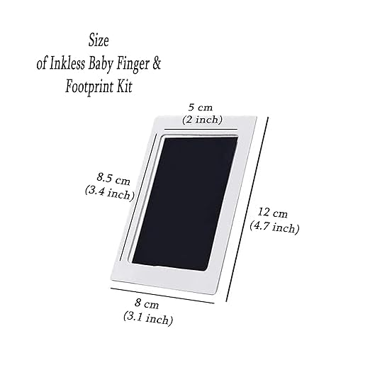 Inkless “Clean-Touch” Baby Handprint & Footprint Ink Pad with 2 Imprint Cards – 100% Safe, Non-Toxic & Mess-Free Keepsake for Newborns, Infants & Toddlers (Black)