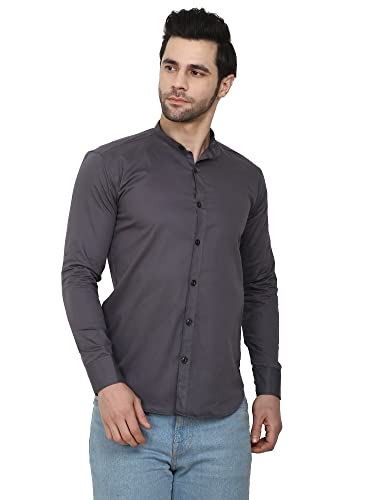 Image of Men's Solid Regular Fit Casual Shirt for Men Formal Shirts for Office College Boys Men Full Sleeves Work Wear