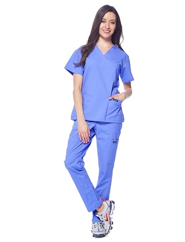 Dagacci Scrubs Medical Uniform Women and Man Scrubs Set Medical Scrubs Top and Pants
