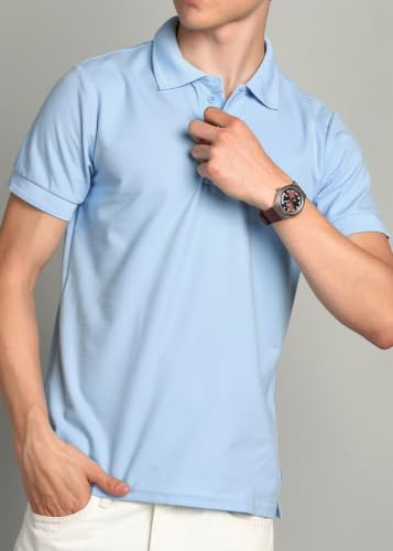 Image of INKKR Men's Combo Polo Neck Cotton Blend Solid T-Shirt (Pack of 2)