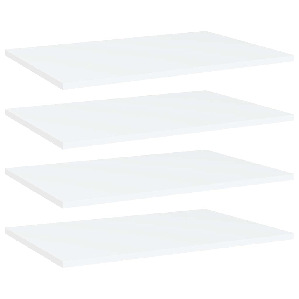 vidaXL 4x Bookshelf Boards Living Room Kitchen Furniture Shelving Accessory Extra Shelf Panel Replacement Bookshelf Board White Engineered Wood — image 1