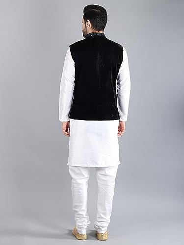 Image of Uri and MacKenzie Men's Silk Blend Kurta Pajama with Designer Ethnic Nehru Jacket /Modi Jacket