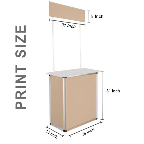 Aluminium & MDF Promotional Demo Table | Promotion Counter | Trade Show Display Table | Booth Stand Kiosk in Plain Colour