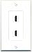 RiteAV - 2 Port HDMI 2.0 Decorative Wall Plate (White)