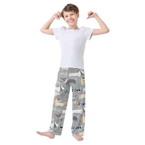 Boys' Pants Animal Cute Dachshund Dogs Long Bottoms Jogger Pants Elastic Waist Trousers with Pockets S-XL2