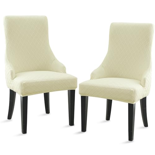 Liykimt Stretch Wingback Side Chair Slipcover-Accent Chair Cover Slipcover with Arm,Washable Upholstered Arm Dining Chair with Nailed Trim Protector for Dining Living Room