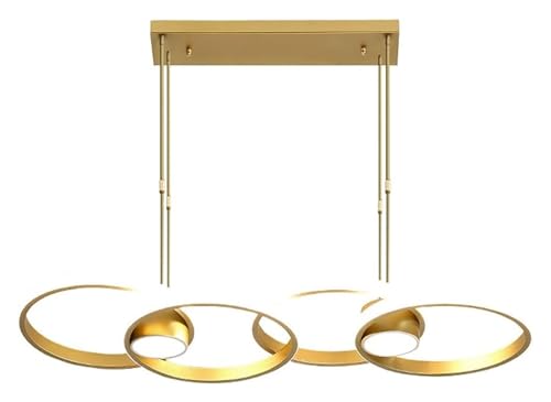 Suspension suspendue en aluminium doré au design rétro et prestigieux pour restaurant