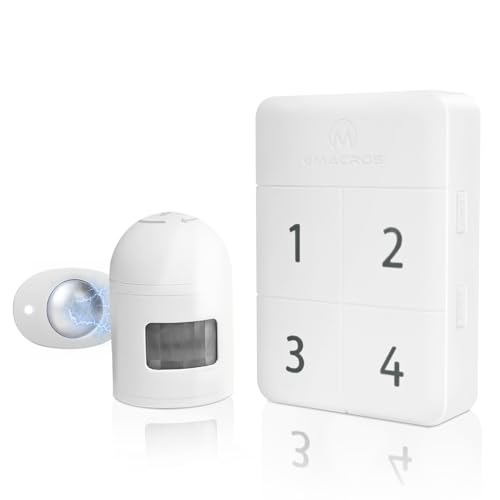 HOMEYO Alarme d'allée sans fil avec détecteur de mouvement résistant aux intempéries, alarme de sécurité domestique de 150 m, détecteur de mouvement pour jardin/boîte aux lettres/portail/hangars