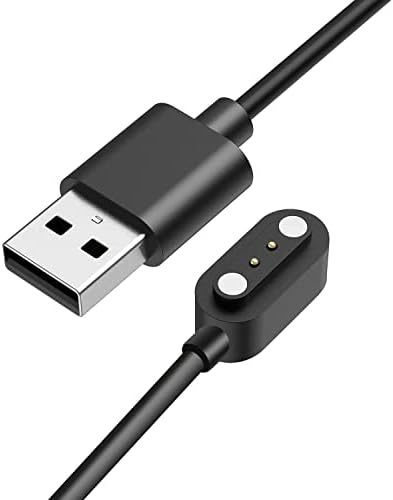 Sounce USB Smartwatch Charging cable for Boat Xtend, Boat Storm Boat Wave Lite, Noise Colorfit Pulse, Noise Pulse Grand, Fireboltt Ninja 3, Colorfit Ultra/Ultra 2,& All 2 Pin Watch (Black)